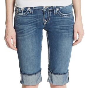 True Religion Low Rise Cuffed Bermuda Shorts size 24
